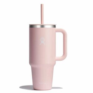 Hydro Flask Pink Insulated Tumbler with Handle and Straw, 40oz